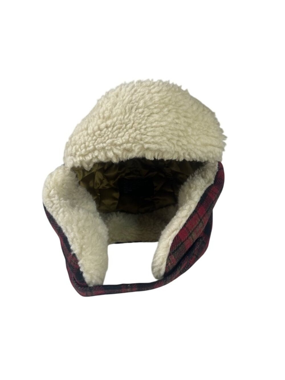 Plaid Aviator Trapper Hat Winter Large Faux Shearling Lining Ear Flaps Winter
